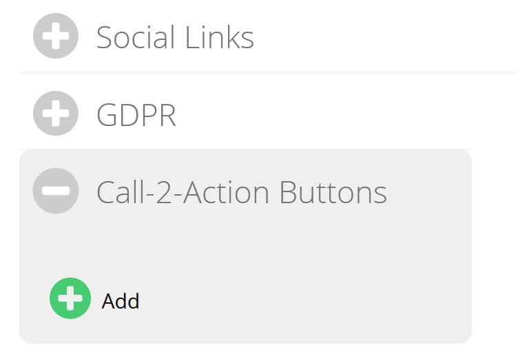 Tabs des Landing Page Editors mit Call-2-Action-Tab erweitert
