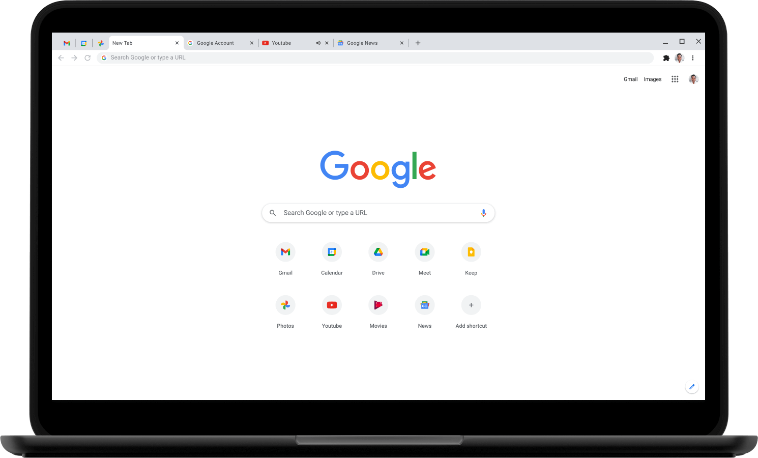 Google Chrome auf dem Laptop