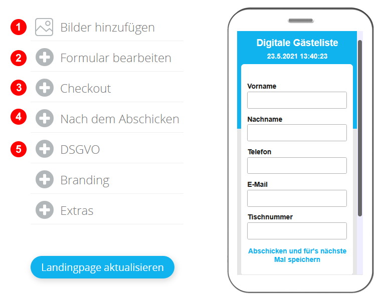 Digitale Gästeliste Editor