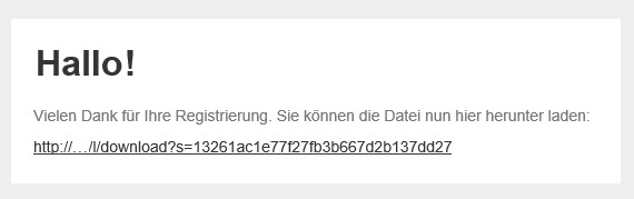 Belohnungslink in E-Mail