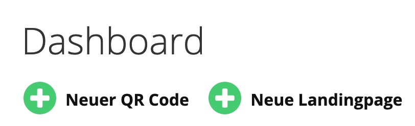 Dashboard Neuer QR Code