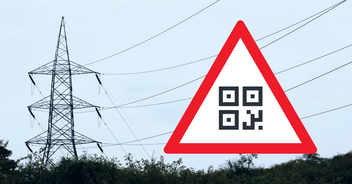 QR Codes auf Strommasten für zuverlässiges Sicherheitsmanagement