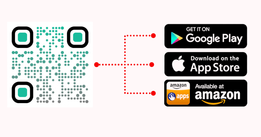 App QR Code für iPhone, Android oder Amazon Geräte