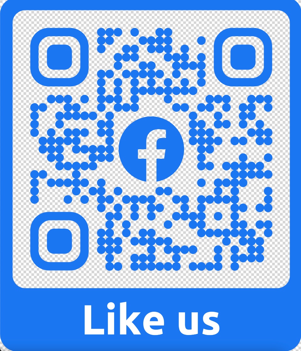 QR Code mit blauen Pixeln und transparentem Hintergrund