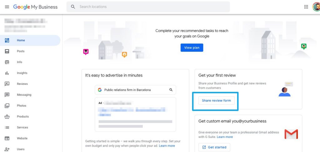 Google Business Dashboard