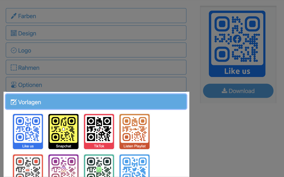 Designer-QR Code-Vorlagen